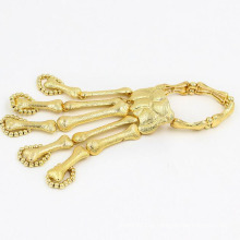 Moda handmade tendências jóias esqueleto mãos design 24k bracelete de ouro africano